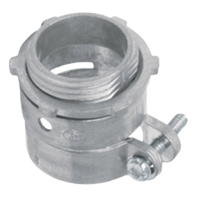 Conector Recto para Tubo Flexible / 1 1/4″ (32 mm) / Diámetro 46 mm / Largo 45 mm / Contratuerca Integral / Certificado NEMA FB-1 y UL 514B