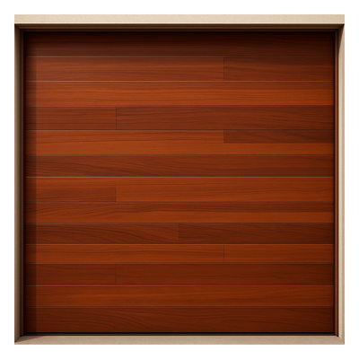 Puerta de Garage / Estilo Americano / Acabado Laminado Premium Madera Clara / 20×7 Pies (6.1×2.1 m) / Panel Calibre 26 / Relleno Poliuretano 42mm