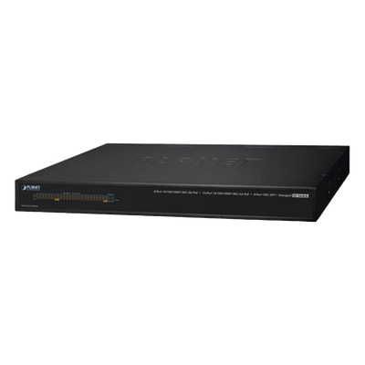 Switch AV Profesional / 24 Puertos PoE Gigabit / 8 PoE++ 95W / 16 PoE+ 32W / 4 SFP 10G / 480W / Sin Ventilador