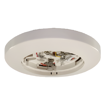 Base Enchufable para Detector de Humo / 4 Hilos / Relé Auxiliar Forma A y C / Salida para Anunciador Remoto / 24 VAC/DC / Montaje en Caja Octogonal 3½» y 4″ (8.9 cm y 10.2 cm) o Cuadrada 4″ (10.2 cm)
