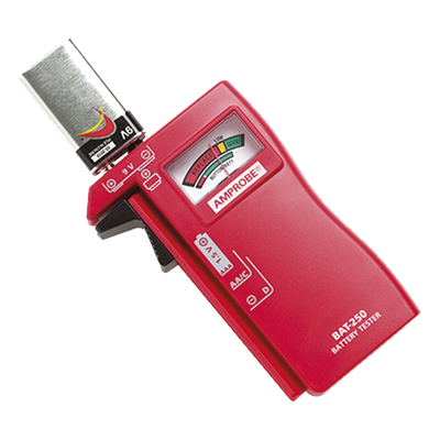 Probador de Baterías / 9 Vcc / 1.5 Vcc / AA-AAA-C-D / Aguja Analógica / Indicador por Color