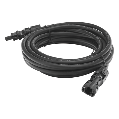 Cable Fotovoltaico / 2.5 m (8.2 ft) / 10 AWG / Terminales MC4 Macho-Hembra / 30A / Negro