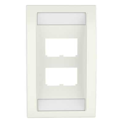Placa de Pared Vertical / 4 Puertos Mini-Com / 69.8 x 114.3 mm / 2.75 x 4.5 pulg / Blanco Mate