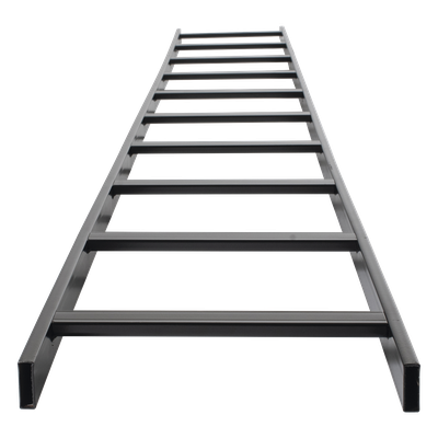Escalera Tubular / 1.5″ Peralte / 12″ Ancho / 3.05 m (10 ft) Largo / Acero con Epóxica Negra / Incluye Coples y Tornillería