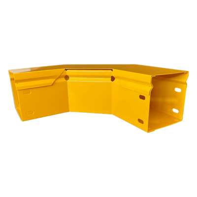 Curva Horizontal para Fibra Óptica / 90° / Aluminio 4″ x 4″ / Radio 8″ / Epóxico Amarillo