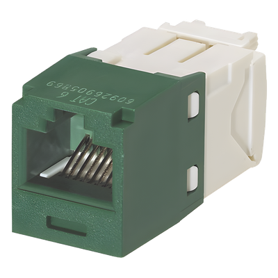 Conector Jack RJ45 / Categoría 6 / 8 Posiciones 8 Cables / Terminación Sin Impacto / Color Verde