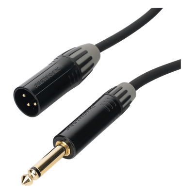 Cable de Audio XLR a Plug / 3 Polos Macho a 1/4 in Mono / Doble Blindaje / Longitud 3 m (9.8 ft) / Conectores Seetronic Serie M