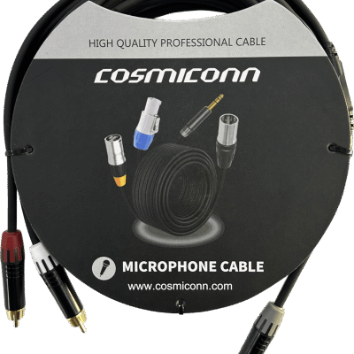 Cable Audio 3.5mm a 2 RCA / Diferenciador Blanco y Rojo / Conectores Negros / 5m (16.4 ft)