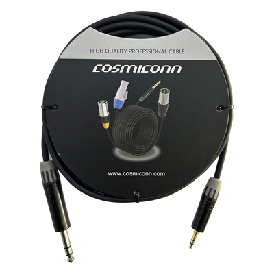 Cable de Audio / 6.35mm a 3.5mm / 3m (10 pies) / Conectores Negros / OFC / PVC