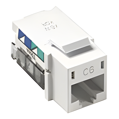 Jack RJ45 / Categoría 6 / 8 Conductores / Snap-In para Frame 6 Puertos / Color Blanco