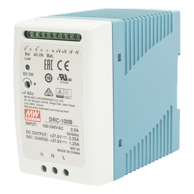 Fuente de poder con cargador de batería / Riel DIN / 24V / 100W / 2.25A / UL 508 / 2.16 x 3.54 x 3.94 pulgadas