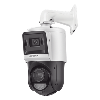 Domo PTZ IP TandemVu / 4 Megapixel + 4 Megapixel / Zoom Óptico 15X / IR 100 m (328.1 ft) + Luz Blanca 30 m (98.4 ft) / Audio Bidireccional / IP67 / PoE+