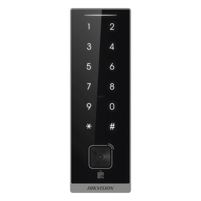 Teclado Esclavo de Control de Acceso / Lector Dual MIFARE 13.56 MHz y PROX EM 125 KHz / Bluetooth y Códigos QR / PIN Táctil / RS-485 Wiegand OSDP / Rango Térmico -40°C a 65°C