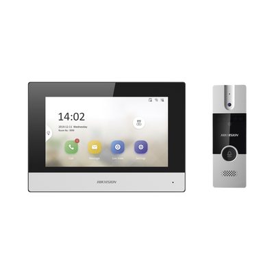 Kit de Videoportero Híbrido / Pantalla Táctil 7″ / Cámara 720x576p / IP a 4 Hilos / Wi-Fi y Cableado / PoE 802.3af / Expansión a 6 Monitores