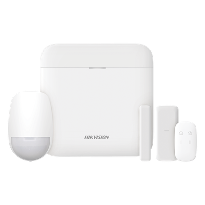 Kit de Alarma Inalámbrica / 48 Zonas / GSM 3G/4G Dual SIM / Wi-Fi 2.4 GHz / Hub con Batería de Respaldo / 1 PIR / 1 Contacto Magnético Slim / 1 Control Remoto