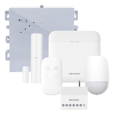 Kit de Alarma Inalámbrica / 48 Zonas / Energizador Perimetral 2500 m (8202 ft) / Comunicación 433 MHz / Respaldo de Batería 3 Días / Alimentación 127-220 VCA o Solar 12 VCC