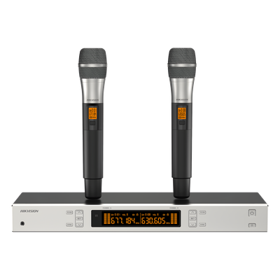Sistema de Micrófono Inalámbrico UHF / 2 Canales / 2 Micrófonos de Mano / Frecuencia 821-942 MHz / Alcance 100 m (328 ft) / True Diversity / Sincronización Infrarroja / Salida XLR Balanceada y 6.35 mm