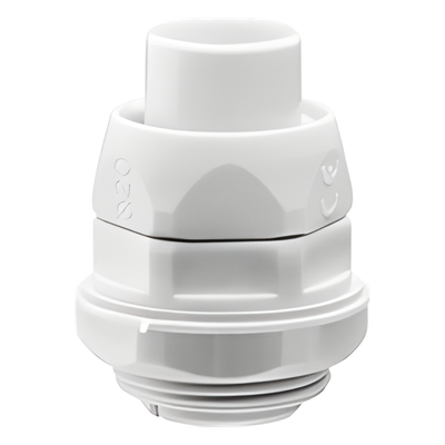 Conector de Tubería Flexible a Caja / PVC 12 mm / IP55 / Auto-Extinguible / Libre de Halógenos / -24 a 60 °C