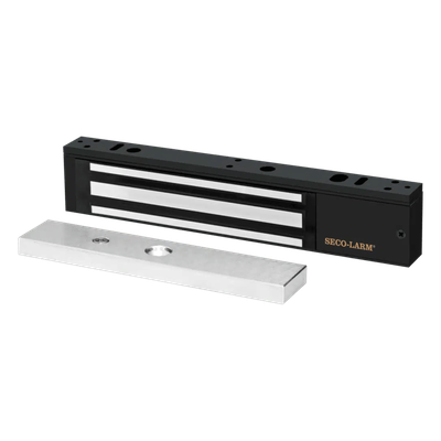 Chapa Magnética Electromagnética / 600 lb (272 kg) / 12/24 VDC Seleccionable / Sensor de Adherencia / LED de Estado / Sin Magnetismo Residual / IP