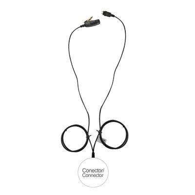 Micrófono de 2 Cables para Radio / Compatible Hytera PD700 / Kevlar Reforzado / Conector 5 lb / PTT Ergonómico / Serie LOC Intercambiable