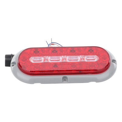 Luz LED Ovalada Trasera / 18 LED / Rojo/Blanco/Ámbar / 7.5 Pulgadas / 69 Patrones de Destello / IP67 / 12-24 V / Perfil Bajo