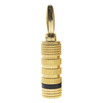Conector Banana / Tipo Tornillo / Chapado en Oro / 12 AWG / Base Ancha Anticorto / 1 Pieza