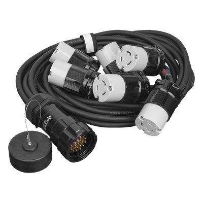 Distribuidor de Corriente / 6 Tomas NEMA L6 / 20A 250V / Derivación Frontal / Conexión a Tierra