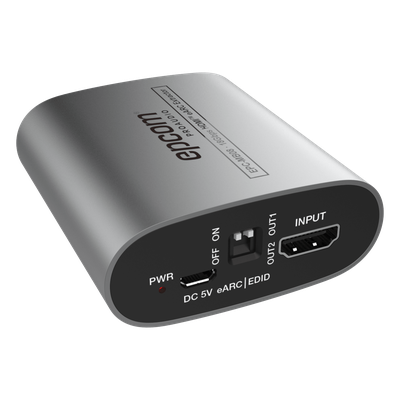 Extractor de Audio eARC HDMI / 18 Gbps / 4K HDR / Salidas Óptica y Coaxial Simultáneas / Audio HD 7.1 / Dolby Atmos y DTS:X / Diseño Compacto
