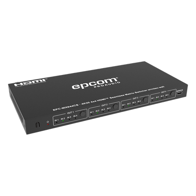 Matriz HDMI / 4×4 / 4K@30Hz / 10.2 Gbps / Escalador Integrado / Video Wall / Control RS-232 e IR