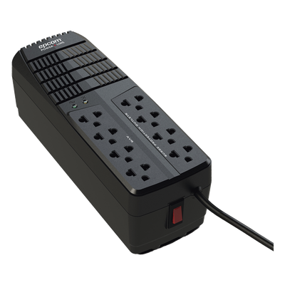 Regulador de Voltaje / 1000 VA / 500 W / 8 Contactos / AVR ±10% / Supresor de Picos 90 J / Protección RJ11 / Rango 95-148 V