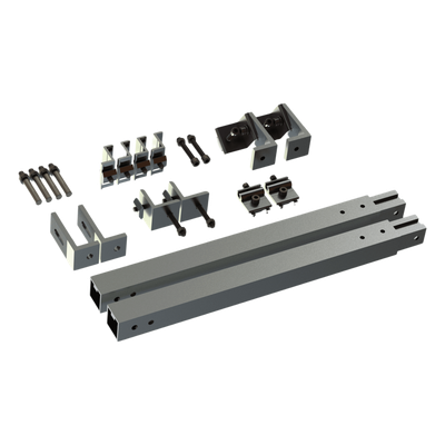 Caja de accesorios de aluminio anodizado / Arreglo 1×4 / Inclinación 20-45° / Resistencia viento 136 km/h / 21.3 kg