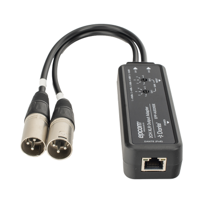 Extensor de Audio Dante® / 2 Canales XLR / Latencia Configurable 1-5ms / Transmisión 100 m (328 ft) / PoE / USB-C / HDMI 1.4