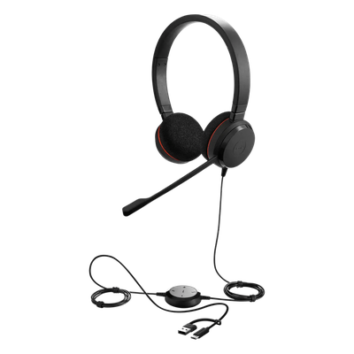 Headset Profesional / Cancelación de Ruido Avanzada / USB-A y USB-C / Certificación Microsoft Teams / Bocinas 28 mm / Plug-and-Play UC