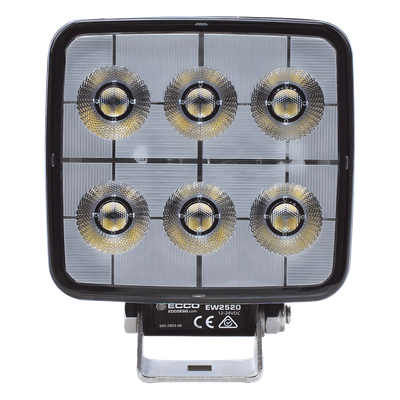 Luz de Trabajo LED / 2800 Lúmenes / 12-24 VCD / IP67 e IP69K / 6 LED 24x1W / Compacta 5.1″ x 4.2″ x 1.9″
