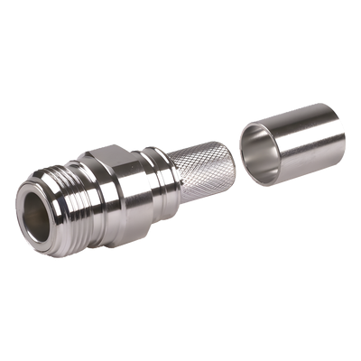 Conector N Hembra / Plegable con Pin Cautivo / 50 Ohms / VSWR 1.3 / Hasta 6 GHz / Para RG-8, LMR-400, CNT-400