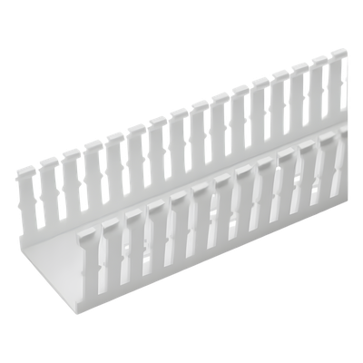 Canaleta Ranurada Tipo F / 82.6 mm Ancho / 104.1 mm Alto / 1.8 m Largo / 3.25 x 4.1 x 6 ft / PVC Sin Plomo / UL94V-0