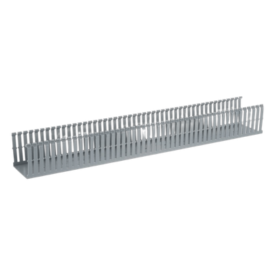Canaleta Ranurada de PVC con Tapa / Tipo F / 82.6 mm Ancho / 79.2 mm Alto / 2 m (6.56 ft) Largo / Gris