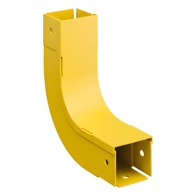 Bajada Vertical Interior 90° / Radio de Curvatura 50.8 mm / Altura 176.3 mm / Canaleta 2×2 / PC/ABS / Amarillo