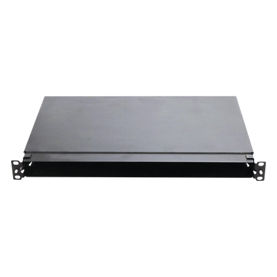 Panel de Distribución de Fibra Óptica / Montaje Rack 19″ / 1UR / Hasta 96 Fibras / Bandeja Fija / 4 Casetes QuickNet o Placas FAP/FMP