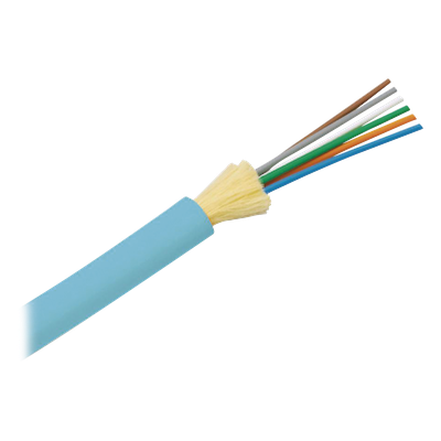 Cable de Fibra Óptica / 6 Hilos / Multimodo OM3 50/125 / Tight Buffer 900µm / OFNR Riser / Dieléctrico / 2 pies Marcas