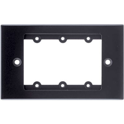 Frame para Wall Plate / 1 Gang / Metal / Montaje al Ras / 3 Inserciones USA / Negro