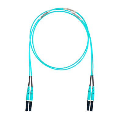 Jumper de Fibra Óptica / OM4 50/125 / LC-LC Dúplex / OFNR / Aqua / 30 m (98.43 pies)