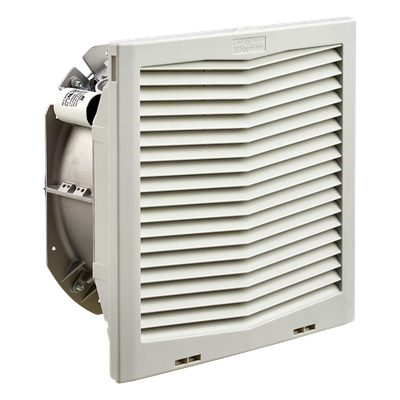 Ventilador con Filtro de Montaje Lateral / Flujo de Aire 395 CFM / Alimentación 115 Vca / Diseño Click-Fit / Rejillas con Bisagra