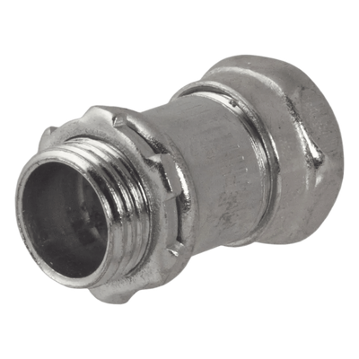 Conector Recto Compresión / Acero Galvanizado / Pared Delgada 1″ / 48.26 mm (1.9 in) Largo / 41.65 mm (1.64 in) Diámetro / 0.11 kg (0.26 lb)