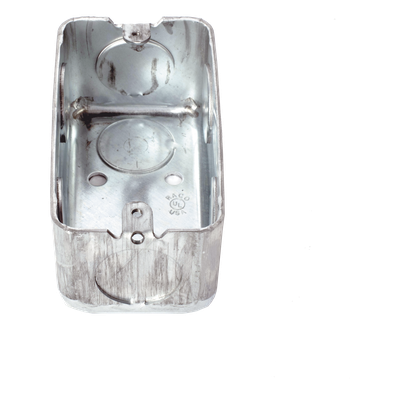 Caja Utilitaria Galvanizada / 4×2 in / 7 Entradas 3/4 in / Profundidad 1.875 in / Resistencia al Fuego 2 h