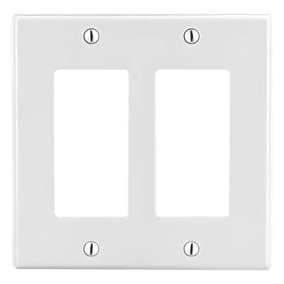 Tapa para Caja Multigang / Contacto Doble / Decorador / Policarbonato / 4.63 x 4.69 x 0.25 in / Blanco