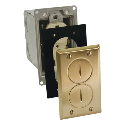 Caja de Piso con Receptáculo / 15A / 125V / 1 Gang / Acabado Latón / 3.25 x 5.313 x 4.75 in