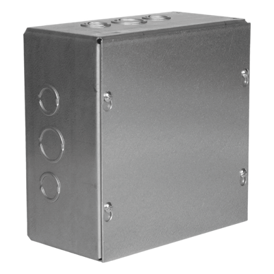 Caja de Conexiones / 8 x 8 x 4 in (203.2 x 203.2 x 101.6 mm) / Acero Galvanizado / Entradas 1/2″-1″ / UL Listed