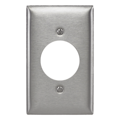 Placa de Pared / Abertura Simple 1.6″ (40.6 mm) / Acero Inoxidable 302/304 / 20-30 A / No Magnética / Acabado Cepillado Horizontal