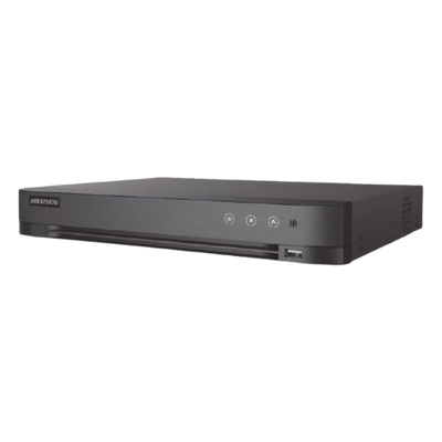 DVR Pentahíbrido / 8 Canales Totales / 4 TURBOHD + 4 IP / 8 Megapixel (4K) / Reconocimiento Facial / AcuSense / H.265+ / 1 Bahía HDD 10 TB / Audio Bidireccional Coaxitron / Salida Full HD